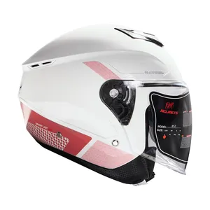 کلاه کاسکت بدون فک فلش مدل 852 glossy pink-white