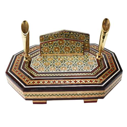 قلمدان خاتم کاری مدل 8 ضلعی کد 10p14