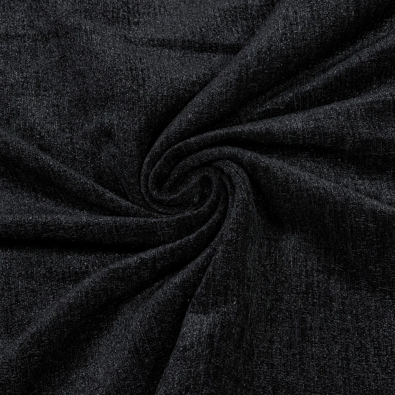 پارچه پرده عرض 2.85 متر مدل والا طرح مخمل شانل رنگ مشکی