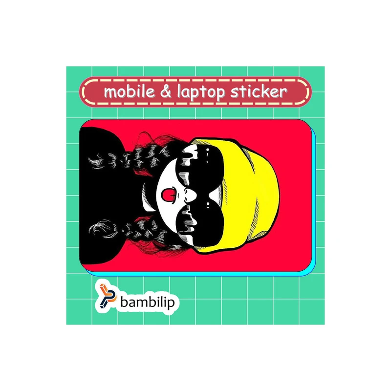 استیکر بامبیلیپ مدل کارت عابر طرح دختر زبون دراز کد 2231766