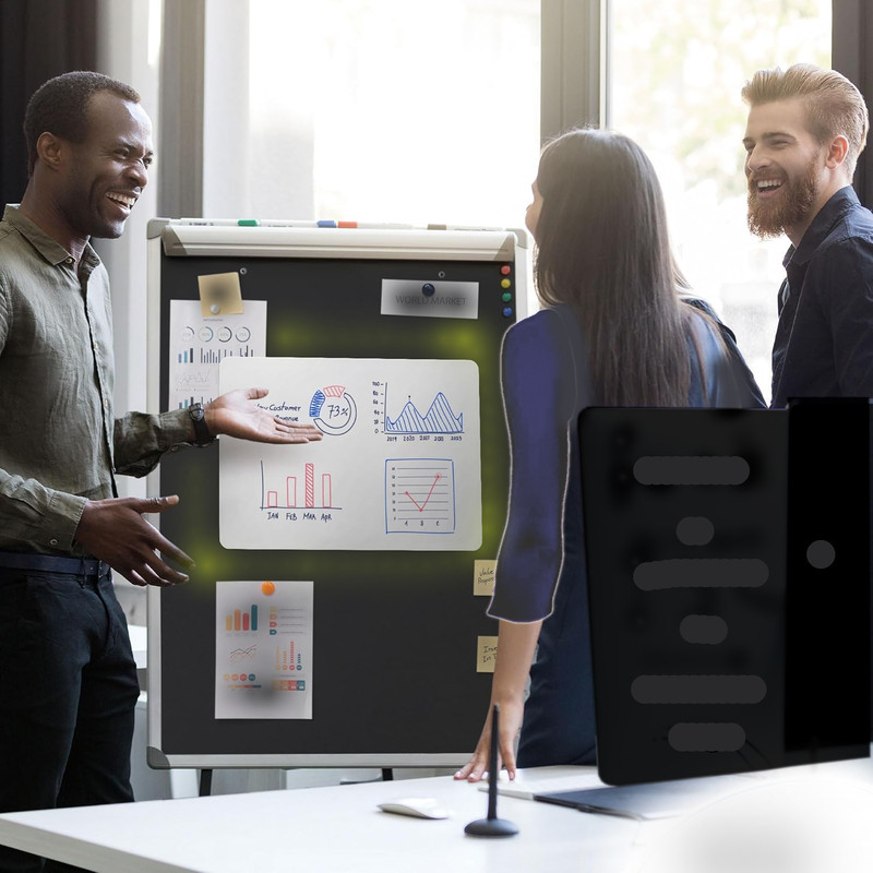 تخته وایت برد هوم اند فریج مدل 3 سایز 30x20 سانتی متر به همراه هولدر مغناطیسی و مگنت یخچالی مجموعه ۴ عددی