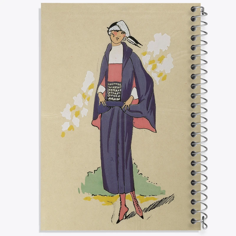 دفتر ژورنال نویسی 50 برگ خندالو مدل نقطه ای طرح فیگور دخترانه کد N2467