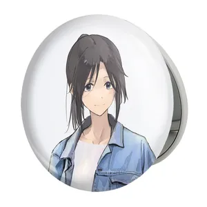 آینه جیبی خندالو طرح کاساکی انیمه لیز و پرنده آبی مدل تاشو کد 23829 