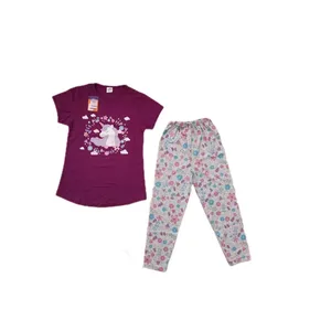 ست تی شرت آستین کوتاه و شلوار دخترانه مدل تک شاخ