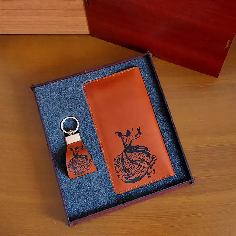 ست هدیه چرم سامه مدل عشق