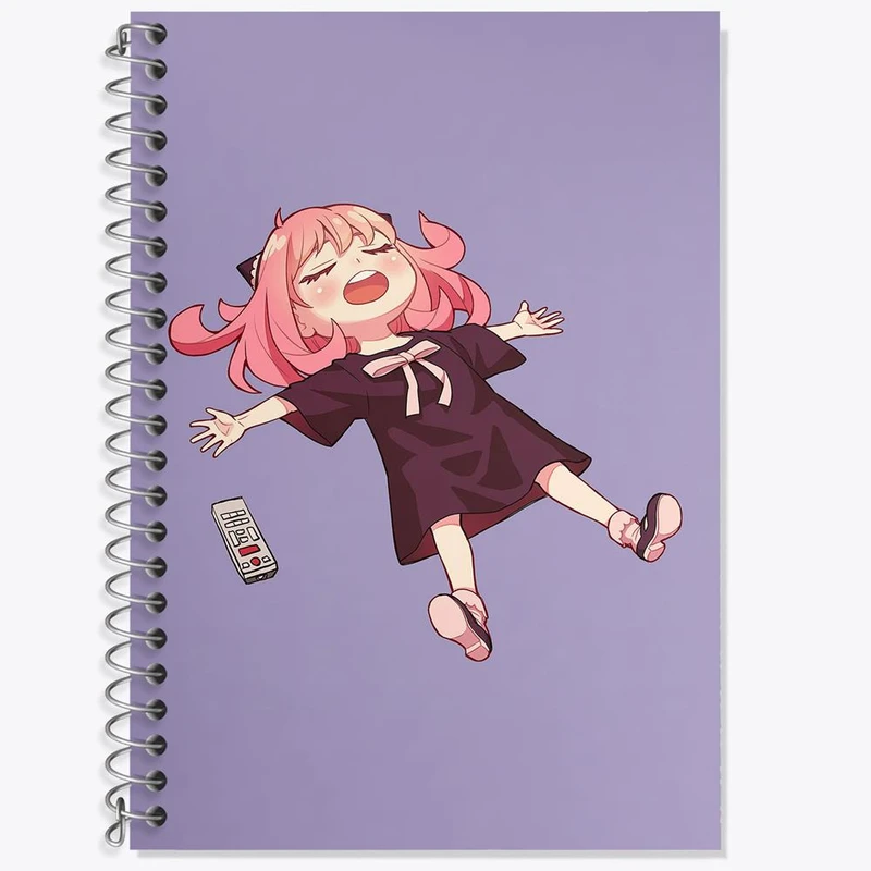 دفتر زبان 50 برگ خندالو مدل دو خط طرح آنیا فورجر انیمه اسپای ایکس فمیلی Spy x Family کد 15545