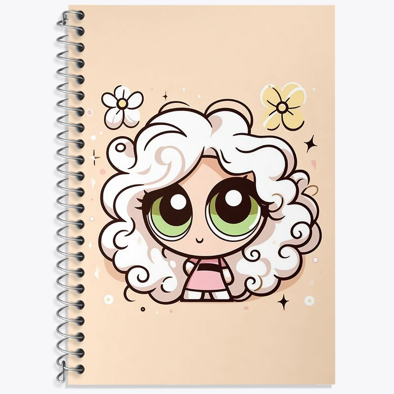 دفتر زبان 50 برگ خندالو مدل سه خط طرح دختران نیرومند (The Powerpuff Girls) کد N2112