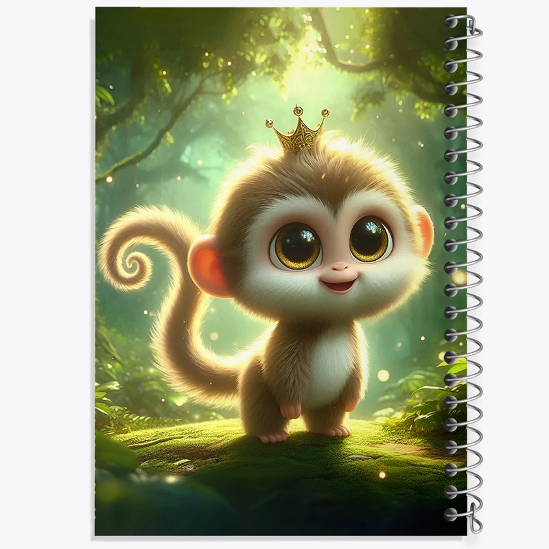 دفتر شطرنجی 50 برگ خندالو طرح میمون بامزه کد F6078