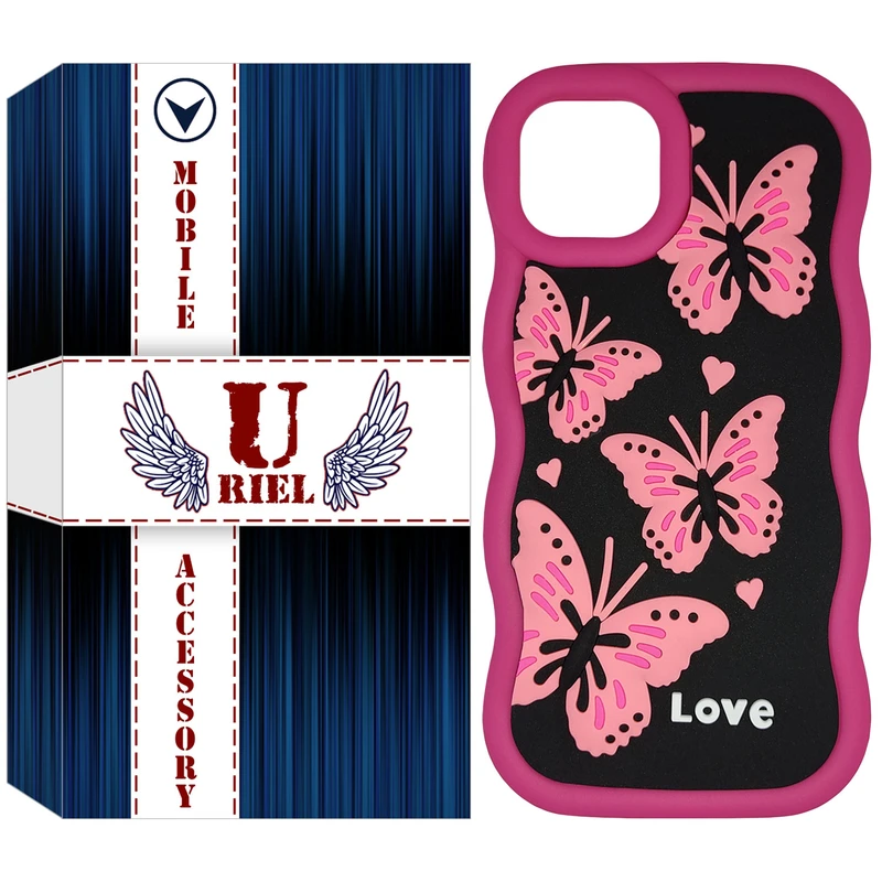 کاور یوریل مدل سیلیکونی عروسکی طرح پروانه مناسب برای گوشی موبایل اپل iPhone 13
