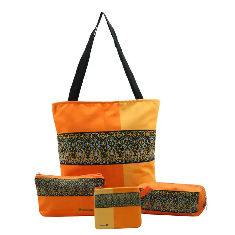 ساک لوازم کودک و نوزاد ساسویه مدل خط نوشته کد 071 مجموعه 4 عددی