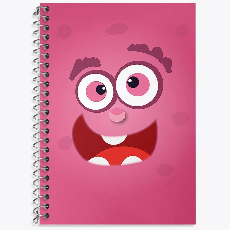 دفتر زبان 50 برگ خندالو مدل دو خط طرح هیولای بامزه کد N1131