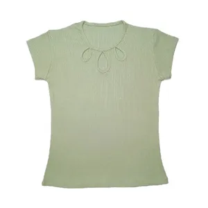 بلوز آستین کوتاه یقه گرد زنانه مدل سه اشک 