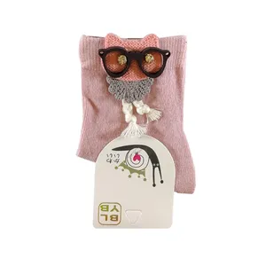 جوراب بچگانه مدل خرگوش عینکی رنگ صورتی