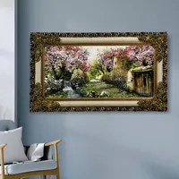 تابلو فرش ماشینی طرح دستبافت مدل کوچه قدیمی کد 7503