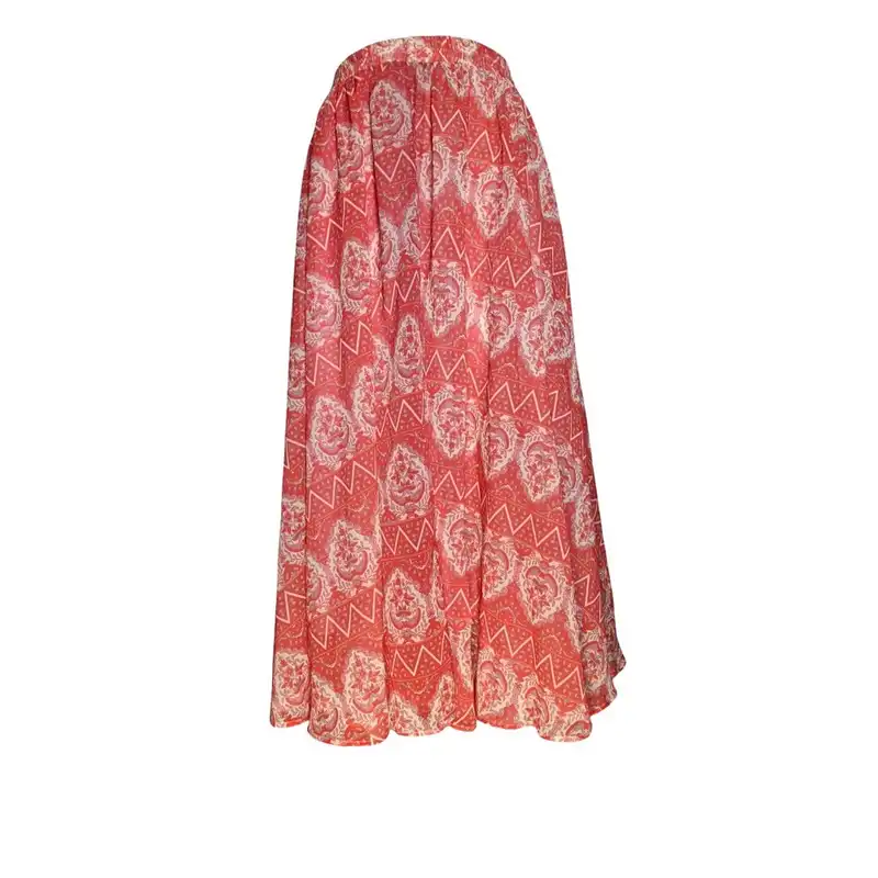 دامن کلوش زنانه مدل حریر رنگ قرمز