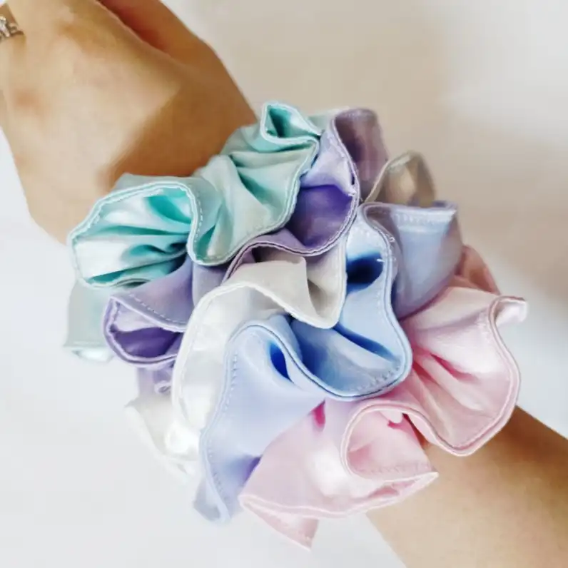 کش مو زنانه پاپلی مدل اسکرانچی ساتن بسته 5 عددی