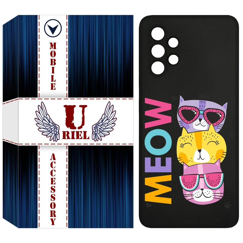 کاور یوریل مدل KSH کد 57 طرح گربه مناسب برای گوشی موبایل سامسونگ Galaxy A32 4G
