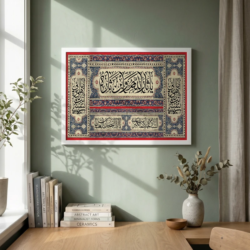 تابلو طرح یا ثار الله مدل G15529 فریم سفید