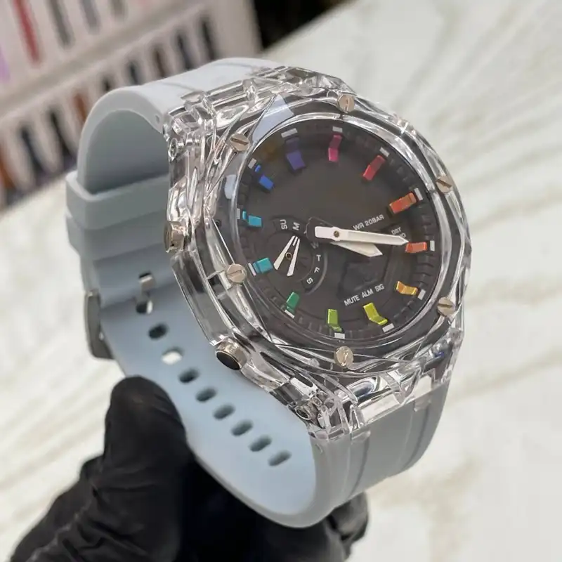 ساعت مچی عقربه ای مدل دو زمانه کرنومتر دار بند سیلیکونی موتور پمپی کد 13