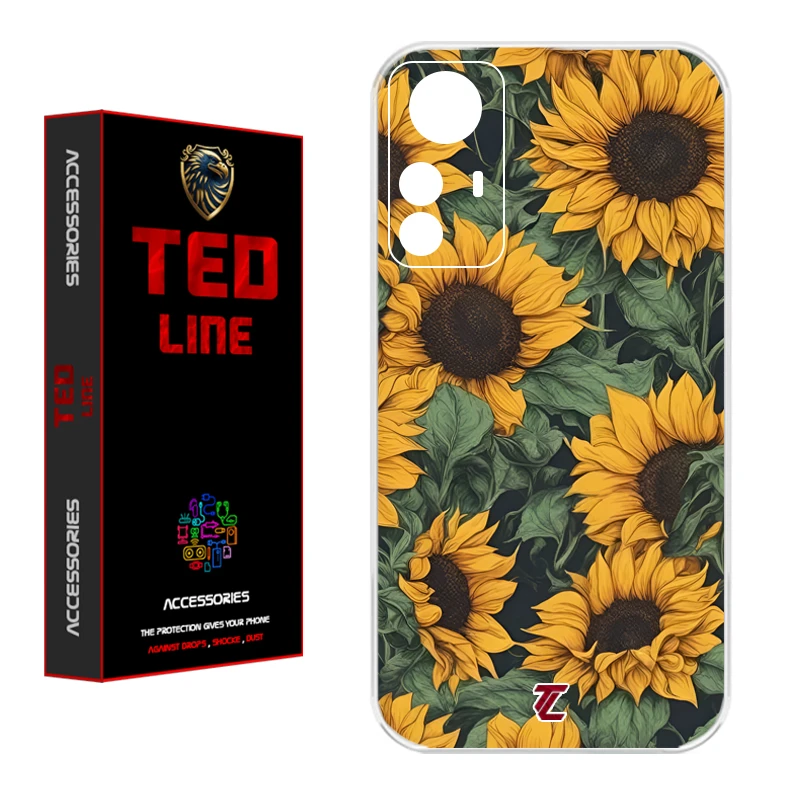 کاور تدلاین طرح گل آفتاب گردان کد 1145 مناسب برای گوشی موبایل شیائومی Redmi Note 12S