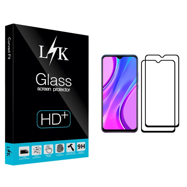 محافظ صفحه نمایش ال کی مدل Hard glass مناسب برای گوشی موبایل شیائومی Redmi 9 بسته دو عددی