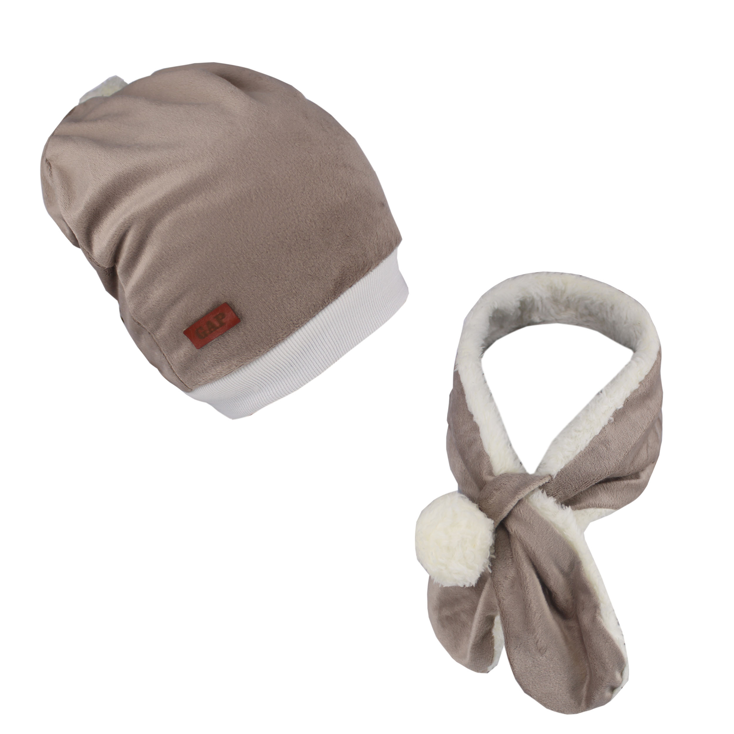 ست کلاه و شال گردن بافتنی بچگانه مدل 08