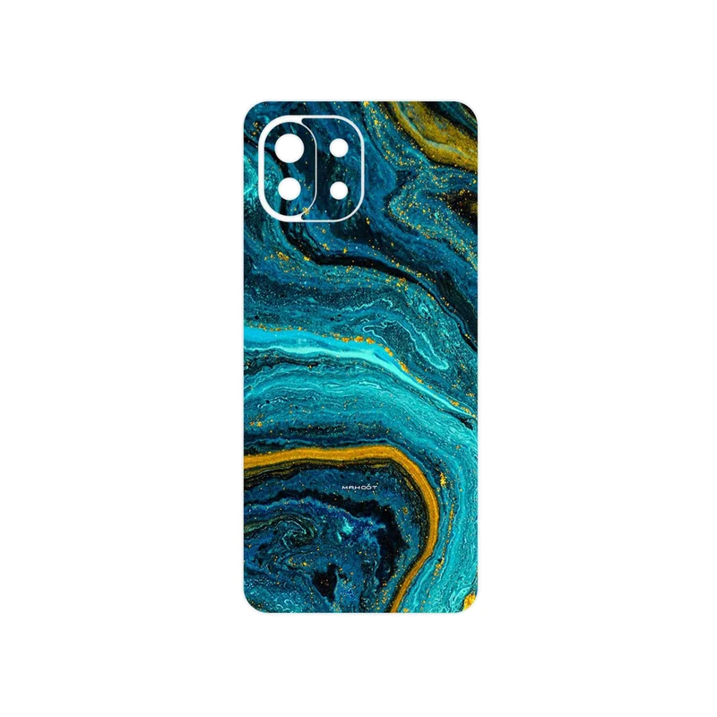 برچسب پوششی ماهوت مدل Turquoise marblewith golden streaks مناسب برای گوشی موبایل شیائومی 11 Lite 5G NE