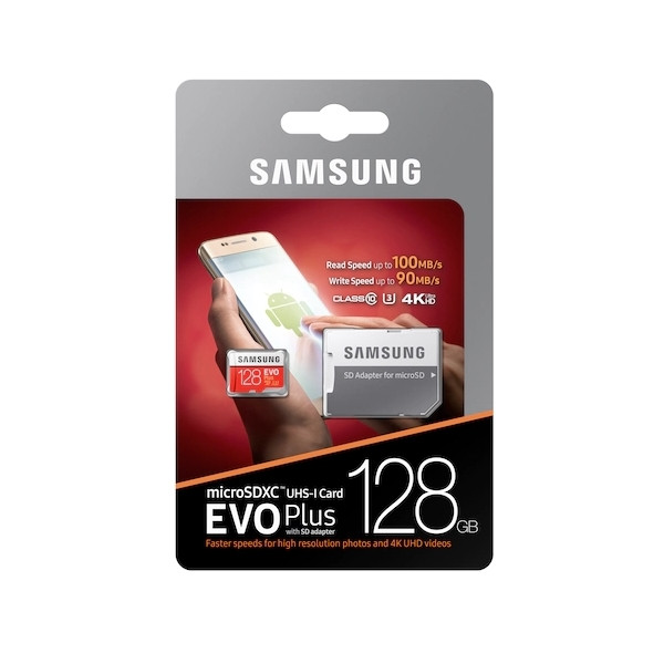 کارت حافظه microSDXC سامسونگ مدل Evo Plus کلاس 10 استاندارد UHS-I U3 سرعت 100MBps ظرفیت 128 گیگابایت به همراه آداپتور SD