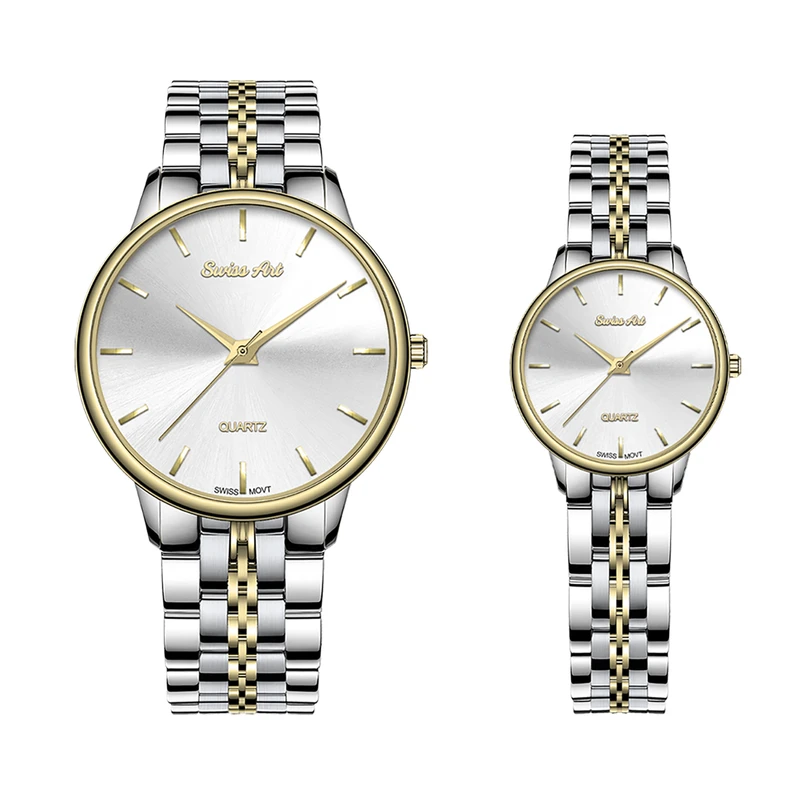 ست ساعت مچی عقربه‌ای کوارتز زنانه و مردانه سوئیس آرت مدل 920182-183SG1500