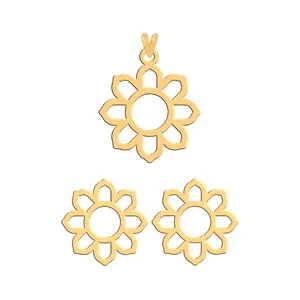 نیم ست طلا 18 عیار زنانه فرشته طرح گل  WHSL-000263
