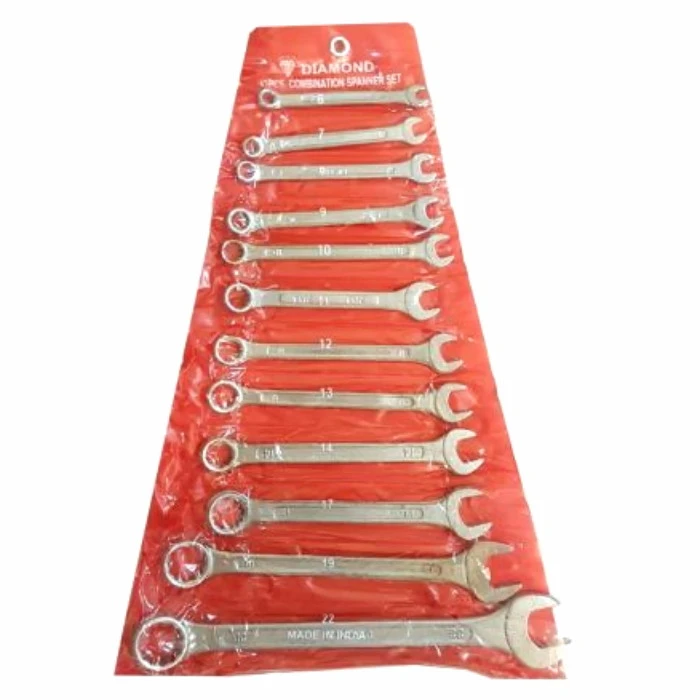 آچار یکسر تخت و یکسر رینگی دیاموند مدل D_PLUS مجموعه 12 عددی