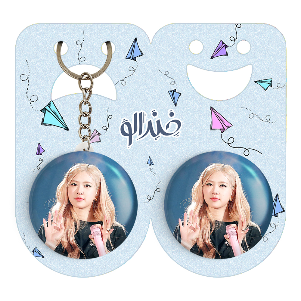 پیکسل خندالو مدل رزی بلک پینک کد 14394 به همراه جاکلیدی