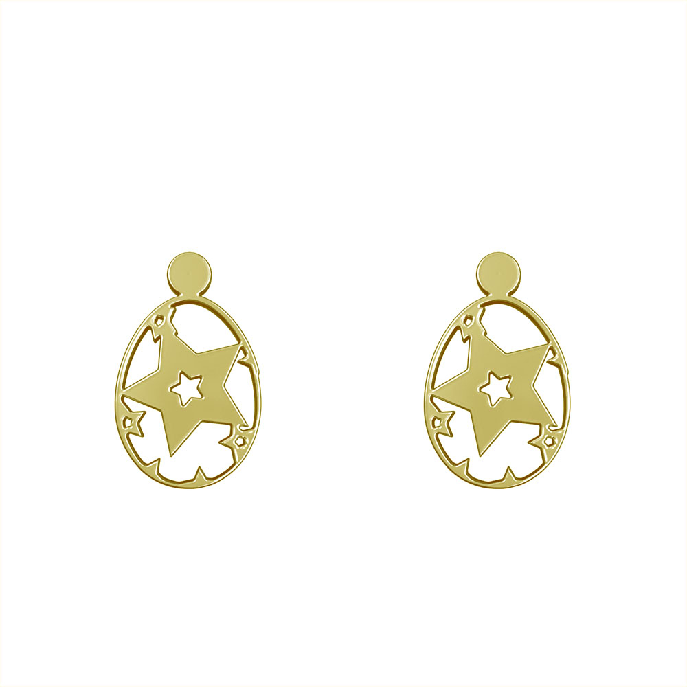 گوشواره طلا 18 عیار زنانه مدوپد مدل ستاره کد GA1-10338