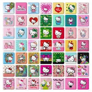مگنت خندالو طرح هلو کیتی Hello Kitty مدل مربعی کد 55 مجموعه 49 عددی
