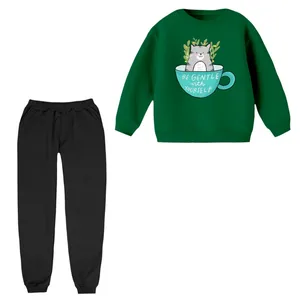 ست سویشرت و شلوار راحتی بچگانه مدل گربه فنجون 