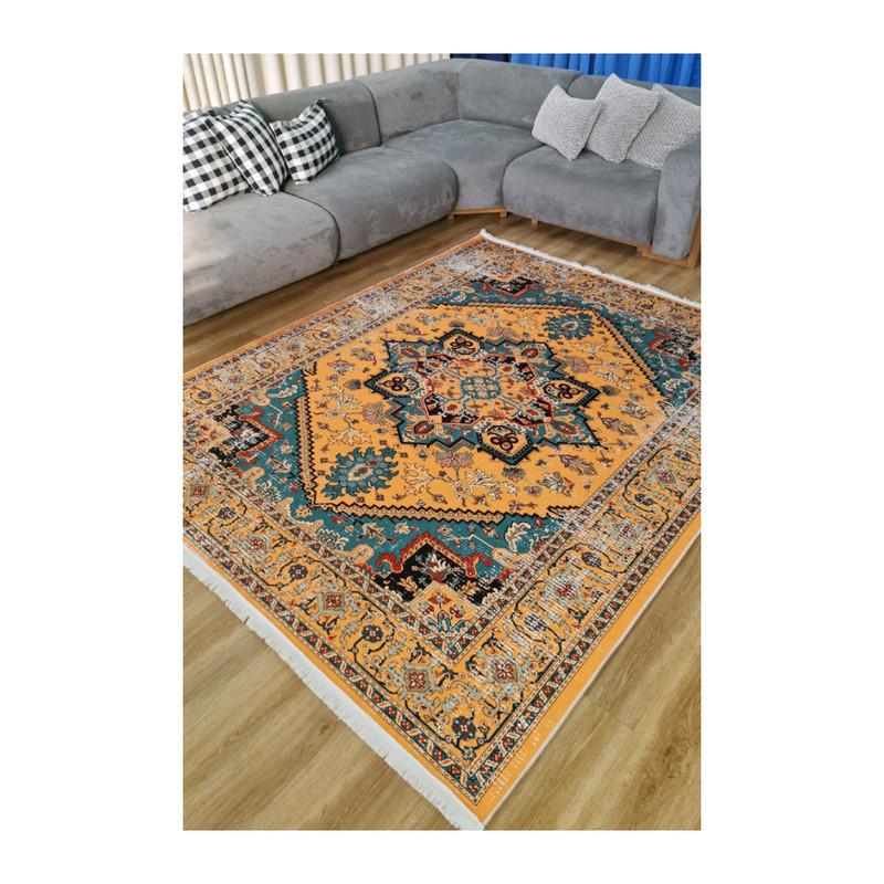 فرش پارچه‌ای مدل سنتی وینتیج مهرگان