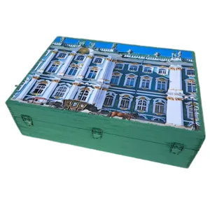  جعبه هدیه چوبی مدل چمدان طرح معماری کد WSL632