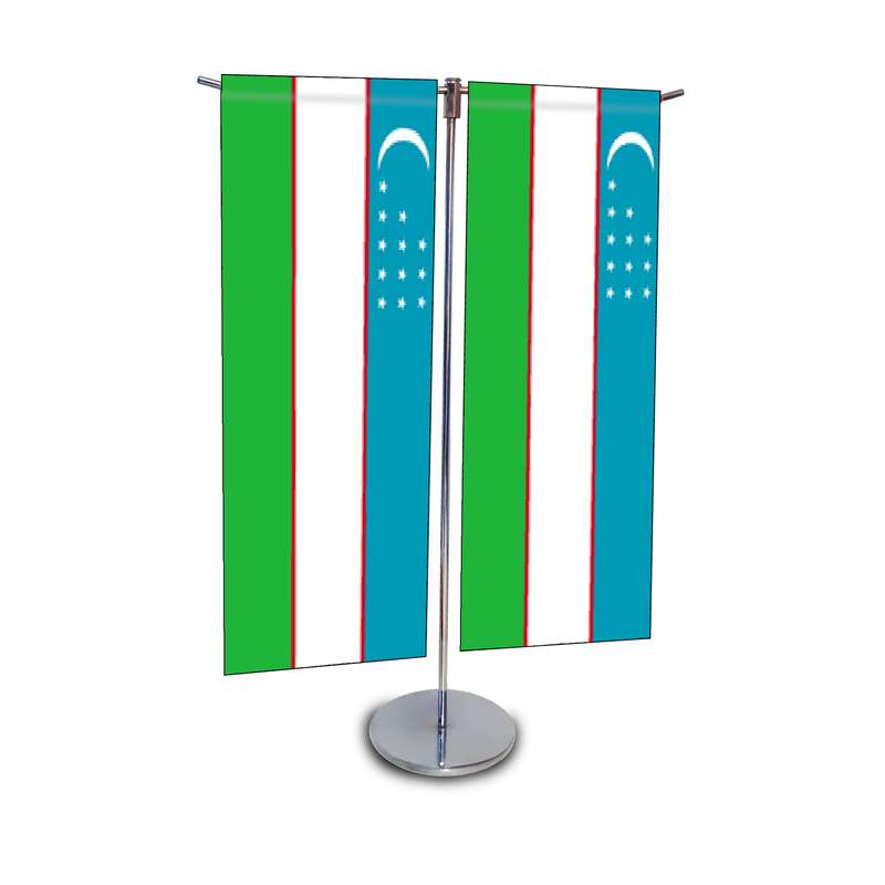 پرچم رومیزی مدل تی طرح ازبکستان