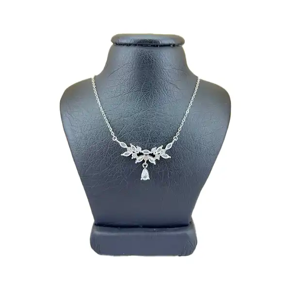 گردنبند نقره زنانه مدل مجلسی تمام سنگ کد 5451412