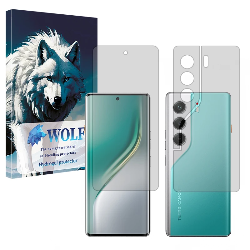 محافظ صفحه نمایش مات ولف مدل Tough مناسب برای گوشی موبایل تکنو  Camon 40 Pro به همراه محافظ پشت گوشی 