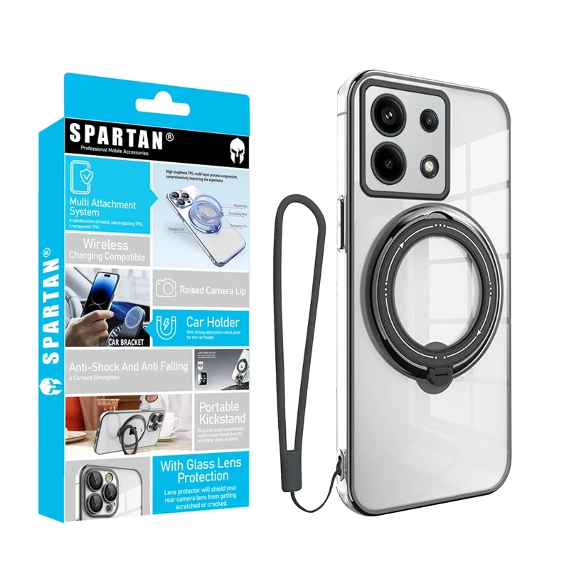 کاور اسپارتان مدل Ring Stand Strap مناسب برای گوشی موبایل شیائومی Redmi Note 13 4G به همراه بندآویز