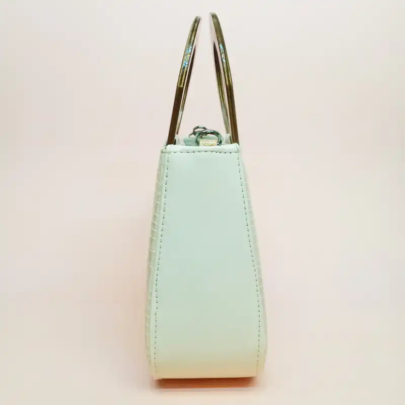 کیف دستی زنانه مدل ورنی پوست ماری دسته چوبی کد 103