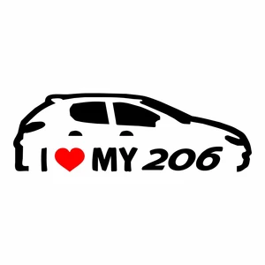 برچسب بدنه خودرو ماتریسیو طرح I Love My 206 کد M159