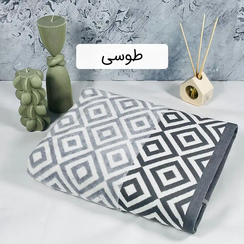 حوله حمام آذرریس طرح فلورین سایز 100×165 سانتی متر