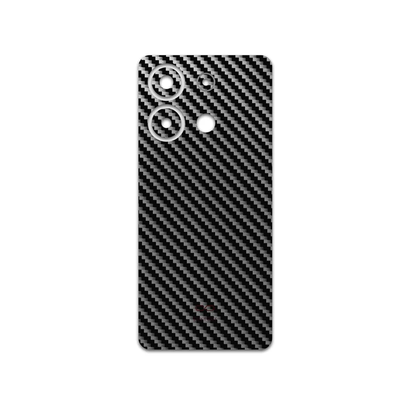 برچسب پوششی ماهوت مدل Glossy-Silver-Fiber مناسب برای گوشی موبایل شیائومی Redmi Note 13 4G