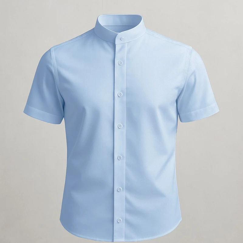 پیراهن آستین کوتاه یقه دیپلمات مردانه مدل آریا کد ABE