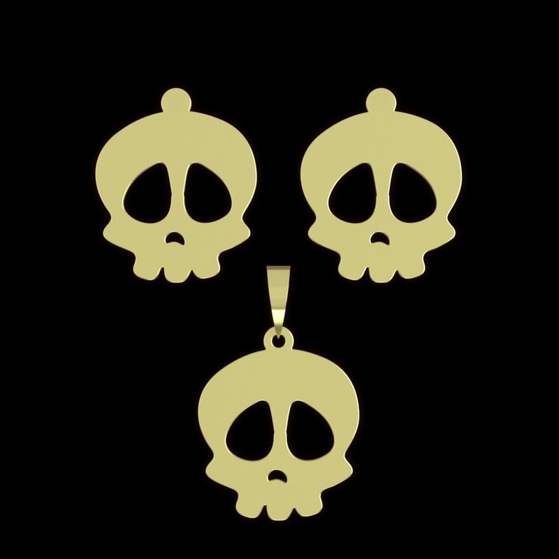 نیم ست طلا 18 عیار زنانه مدوپد مدل جمجمه کد NA15698