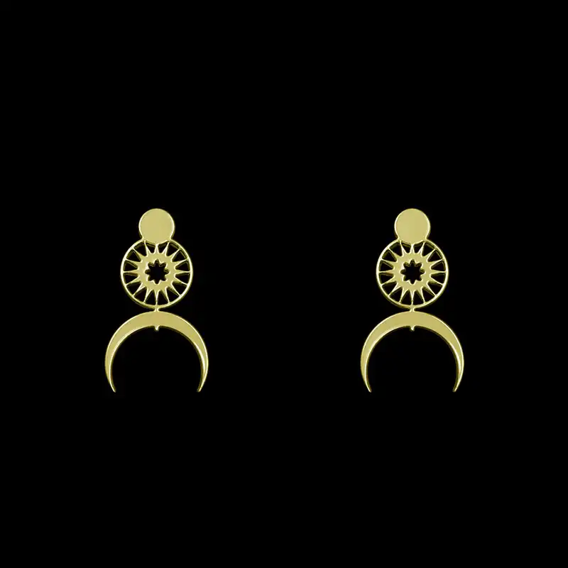 گوشواره طلا 18 عیار زنانه مدوپد مدل ماه کد GA1-15029