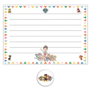 تخته وایت برد مدل سگهای نگهبان طرح آموزش اعضای بدن کد PAW Patrol سایز 20x30 سانتی متر به همراه مگنت مجموعه 2 عددی