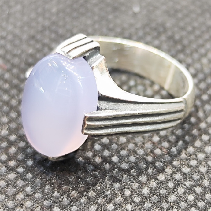 انگشتر نقره مردانه مدل سنگ عقیق کبود کد 13